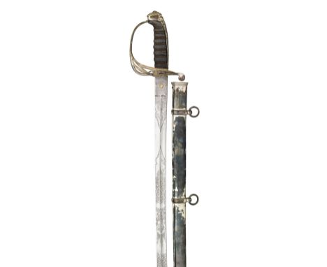 AN 1822 PATTERN INFANTRY OFFICER'S SWORD FOR AN OFFICER OF MILITIA BY HAMBURGER ROGERS & CO., COVENT GARDEN, LONDON, CIRCA 18