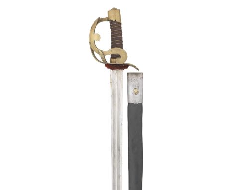 A RARE FRENCH REVOLUTIONARY PERIOD DRAGOON TROOPER'S SWORD, CIRCA 1785 with tapering single-edged blade formed with a pair of