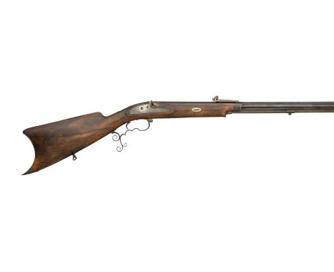 A .46 CALIBRE DUTCH PERCUSSION RIFLE BY J. G. ZELLER TE ARNHEM, CIRCA 1850 with browned octagonal barrel formed with a recess
