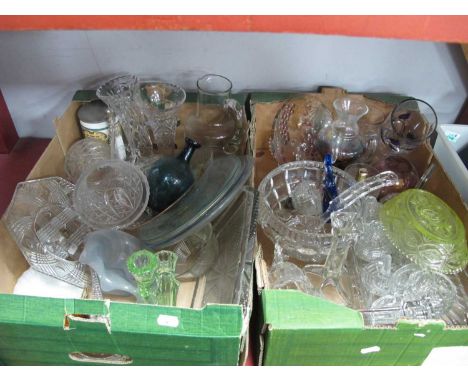 Punch Bowl, trinket sets, other glassware, Two Boxes.
