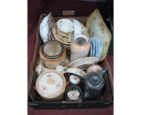 A Collection of Royal Devon, Crown Devon and Royal Worcester, to include plates, biscuit barrels, etc; together with a pewter