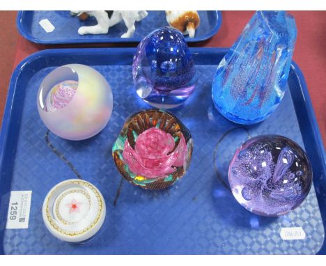 Caithness Millefiore 'Florals Pink" Paperweight, limited edition No 8/75 (2012). Golden Jubilee Rose Guardians No 47/100 Venu