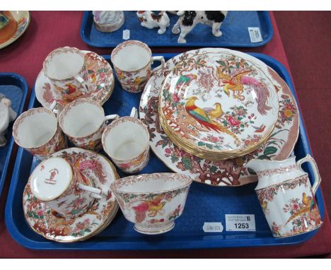 Royal Crown Derby Olde Avesbury Coffee Ware, comprising six coffee cans, saucers, and plates, (one plate glued) milk jug, sug