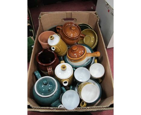 Denby ware, part dinner tea service, Langley ware coffee service, etc:- One Box