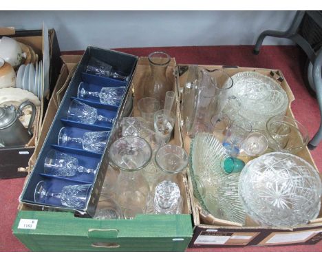 Cristal d'arques set of six lead crystal 16.5cl glasses together with a large collection of glassware comprising of a decante