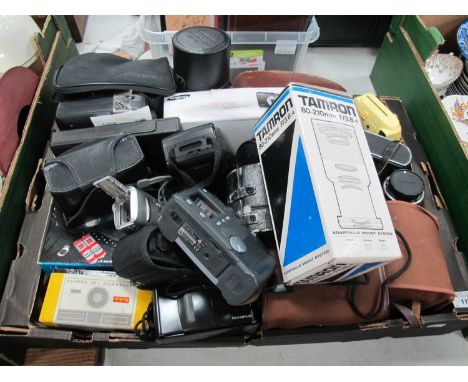 A collection of cameras to include some by Olympus, Kodak, Fujifilm, Polaroid etc. Untested sold only for parts. 1 Box