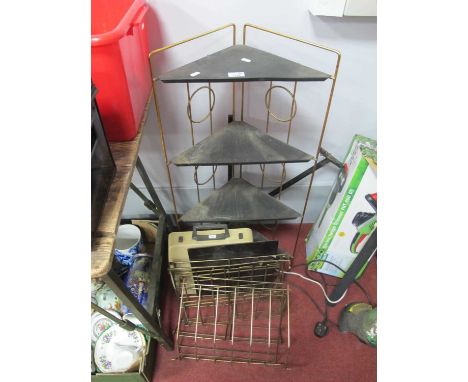 1970's Metal Corner Unit and Record Holder, Brother deluxe 900 typewriter