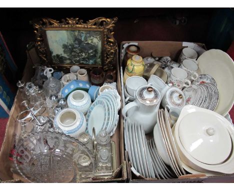 An assortment of ceramics to include Wedgwood Jasperware trinket boxes, tea service, plates, tureens together with a quantity