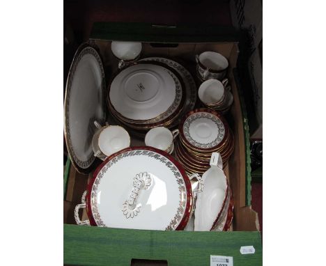 Royal Stafford Dinner-Tea Service, tureens, dinner plates, cups and saucers, etc:- One Box