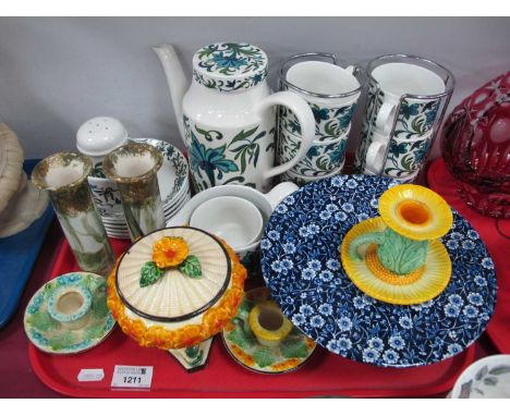 Midwinter 'Spanish Garden' Table Ware of Seventeen Pieces, Burleigh 'Calico' comport, Japanese ceramics, etc:- One Tray