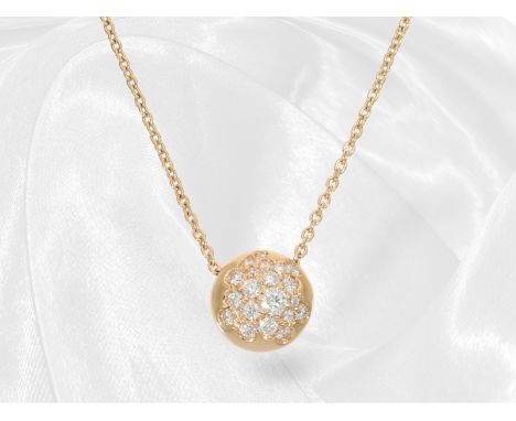 Kette: Feines und ungetragenes Brillant-Collier der Marke Cervera, Modell "Button", 18K Roségold: Ca. 42cm lang, ca. 3,7g, 18