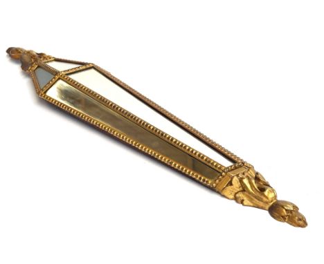 A 19th century six panel giltwood mirror, 89cm long 