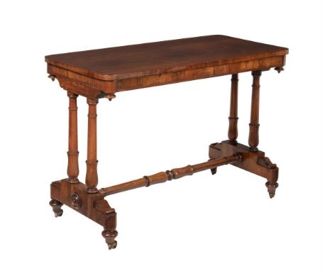 A Victorian rosewood rectangular side table, circa 1850, 73cm high, 100cm wide, 48cm deep 