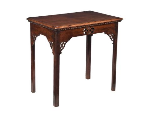 A George III mahogany side table, late 18th century, 77.5cm wide, 48.5cm deep, 76cm high 