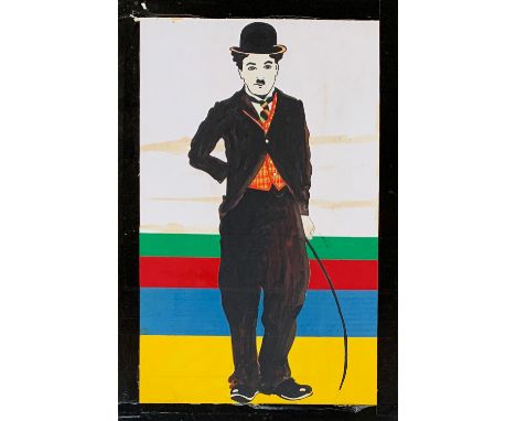 Jeffrey Morgan (b.1942) Charlie Chaplin - 1960s design for tin print for JRM Designs Ltd, poster colour on paper, 68 x 45cm 
