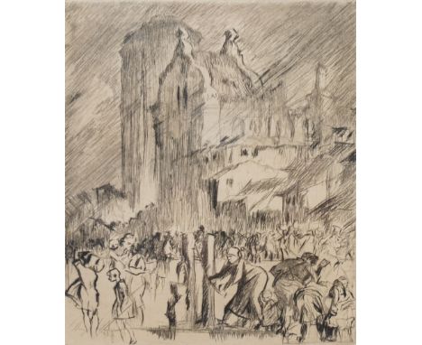 Sir Frank Brangwyn (British 1867-1956): 'Town Water Pump', drypoint etching signed signed in pencil 19cm x 15cm