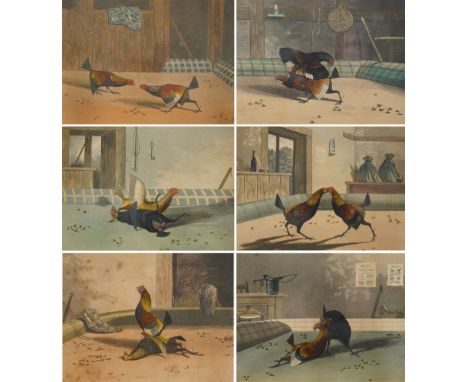 After Newton Fielding (British 1799-1856): 'Set Too' 'Fight' 'Throat' 'Knock Down' 'Recovery' and 'Death', six 19th century e