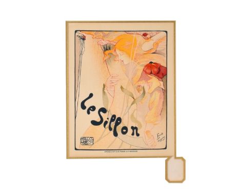 Fernand Toussaint (Belgian, 1873–1955) Lithograph Poster, "Le Sillon. 1895 , 1895" Blindstamp Lower Right. measures13-1/2" H 