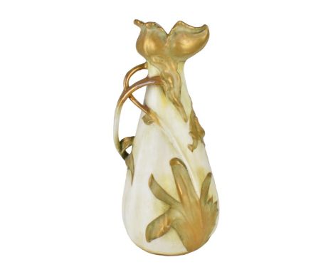 Riessner, Stellmacher &amp; Kessel Amphora Art Nouveau Pottery Pitcher. Impressed Amphora mark and numbered 3856/48. Measures