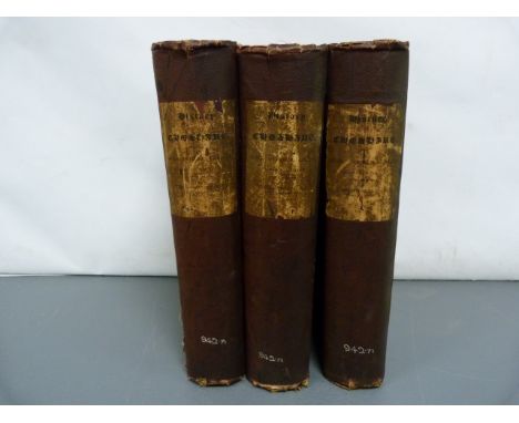 ORMEROD GEORGE.  The History of the County Palatine & City of Chester. 3 vols. Eng. plates, maps & other illus. Folio. Cloth 