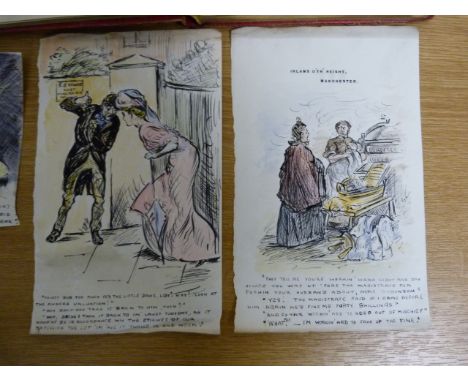 AUTOGRAPHS.  A young person's album, c.1890's, with autographs, inscriptions & some well executed watercolour vignettes; also