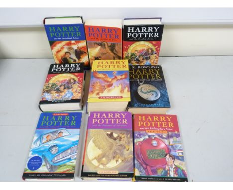 ROWLING J. K.  9 various Harry Potter books, some in d.w's.