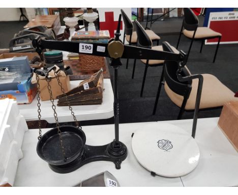 OLD CAST IRON SHOP SCALES SIMPSON OF BELFAST