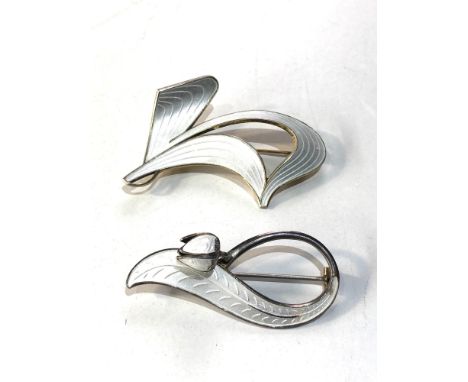 2 Norway silver and enamel brooches light enamel wear to 1 brooch 