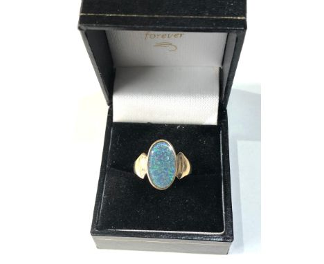 9ct gold opal ring weight 4g 