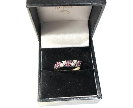 9ct gold ruby diamond ring ring 2.6g 