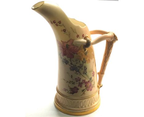 Royal Worcester blush ivory handled jug measures approx height 16cm in good condition 