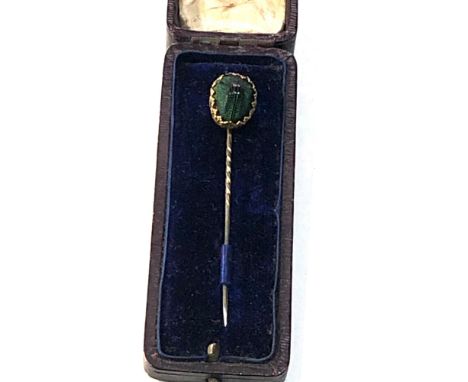 Boxed Scarab stick pin 