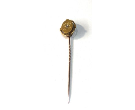 18ct gold diamond stick pin head xrt as 18ct weight 3.5g 