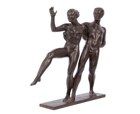 STOCKER, DANIEL (1865-1957) "Neues Leben" Bronze, sig., H: ca. 40 cm. Leichte Altersspuren.| STOCKER, DANIEL (1865-1957) "New