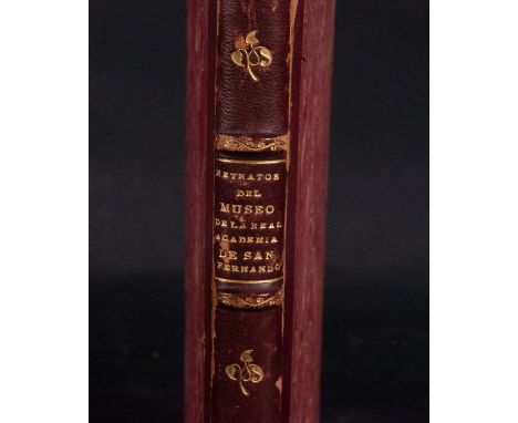 Old book of portrait painting and exhibitions entitled Portraits of the Museum of the Royal Academy of San Fernando edited by