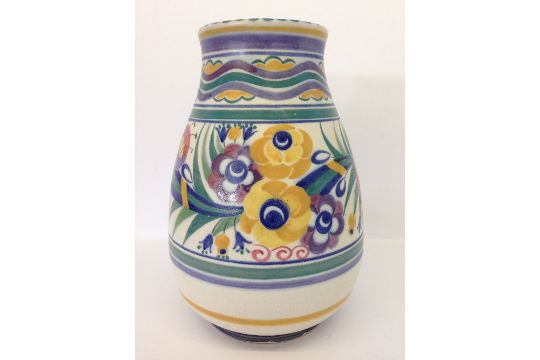 A Large Poole Pottery Vase Shape 337 Decorated In The Yo Pattern