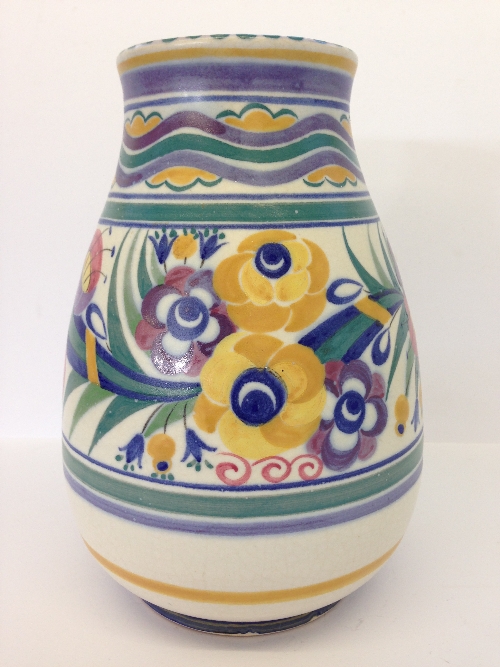 A Large Poole Pottery Vase Shape 337 Decorated In The Yo Pattern