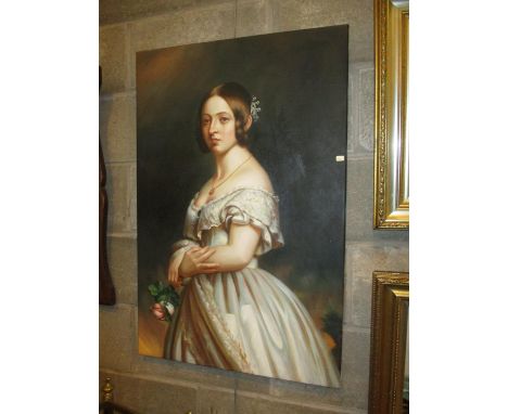 Unframed Oil Painting Portrait of a Young Woman, 90x60cm 