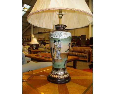 Chinese Figure Table Lamp with Shade 