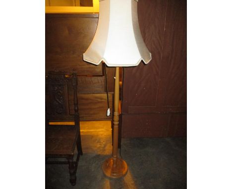 Oak Standard Lamp with Shade 
