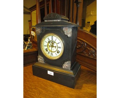 Victorian Slate Case Mantel Clock by Ansonia America 