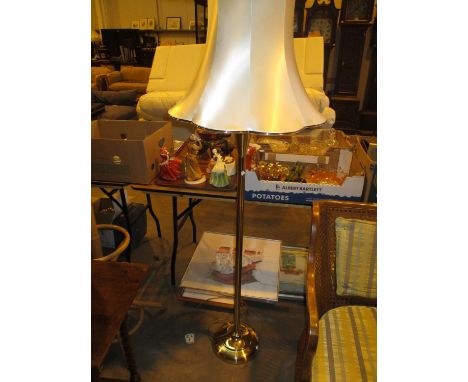 Brass Standard Lamp with Shade 