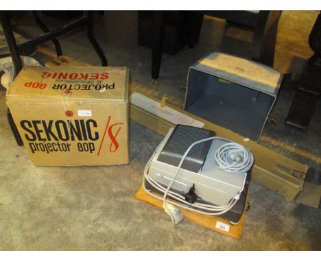 Sekanic and Paximat Projectors and a Projector Screen 