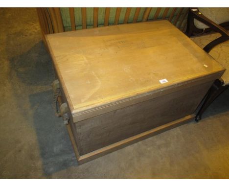 Stripped Wood Blanket Trunk Inscribed J McCaull, Boyne Inchture, NB, 82x57cm 