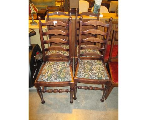 Set of 4 Ladder Back Chairs 