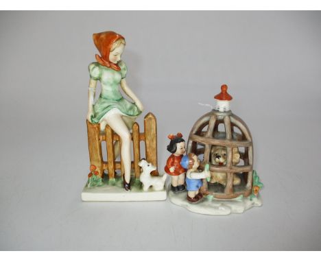 Goebel Girl with Dog and Lion Cage Group 