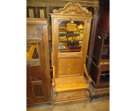 Keenpine Hall Seat having a Mirror Panel and Box Seat, 80cm 