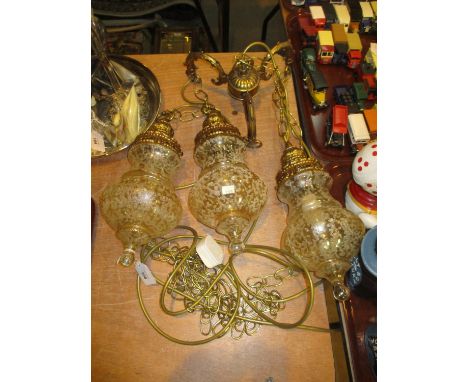 Brass and Glass Light Fitting 