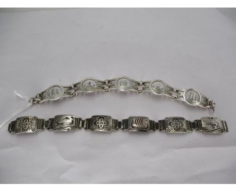 Silver Bracelet by G.M. Smith of Shetland, and a Scandinavian Metal Panel Bracelet (2) 