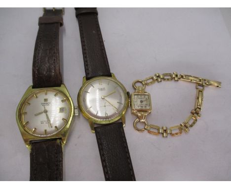 Gents Tissot Automatic PR516 Watch and Limit Watch, along with a Ladies 14K Gold Tower Watch 